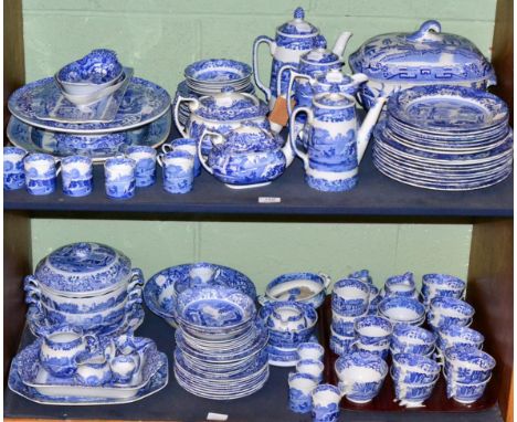 A large collection of Copeland Spode Italian scene pattern blue and white dinner wares and other similar items 