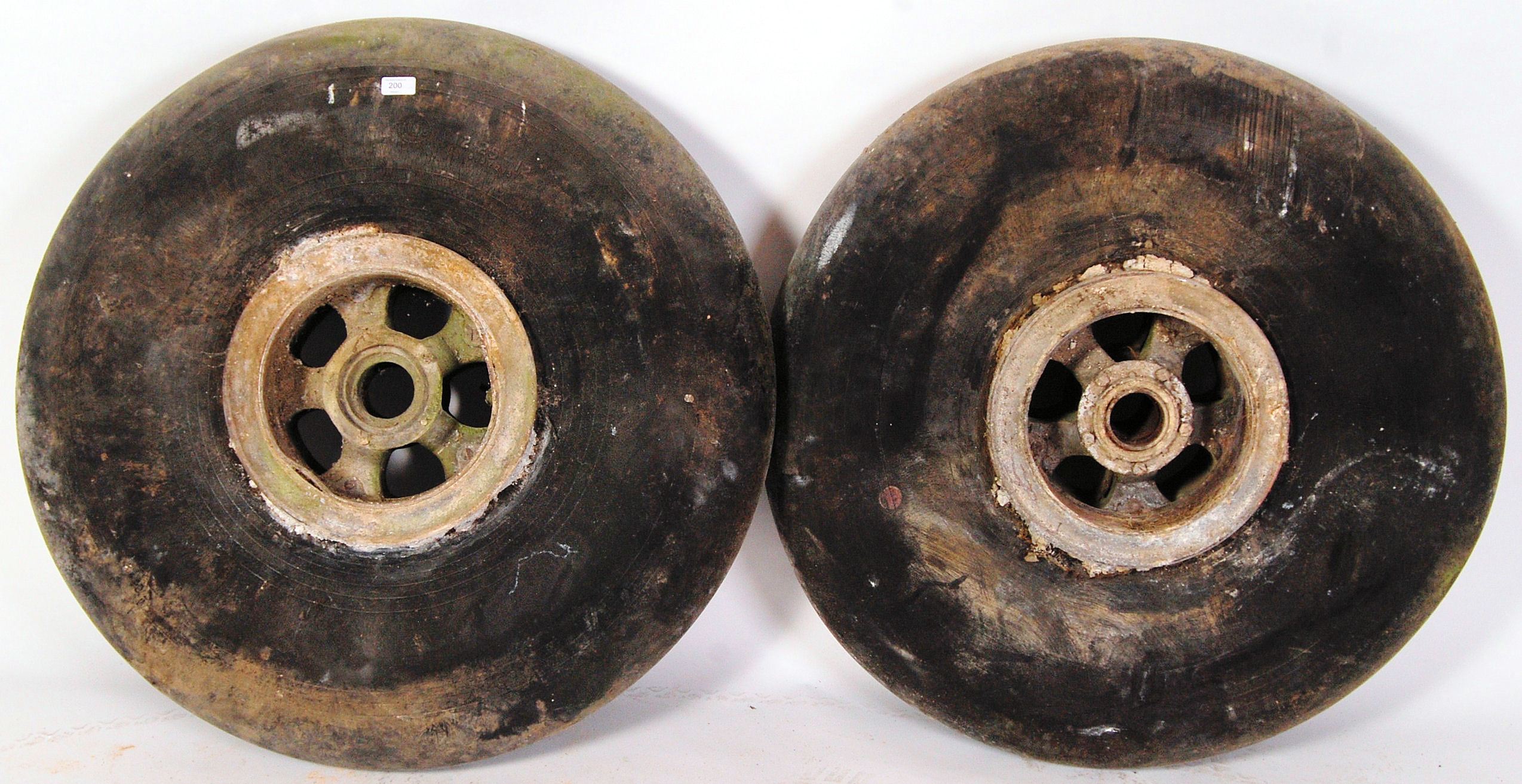 A Pair Of Wwii Second World War Believed Spitfire Aeroplane Wheels And