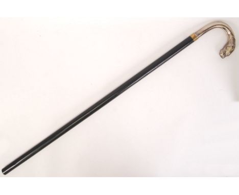 A 20th century sword stick. Made with plated head to handle, unscrewing short blade. Approx 91cm long in total. 