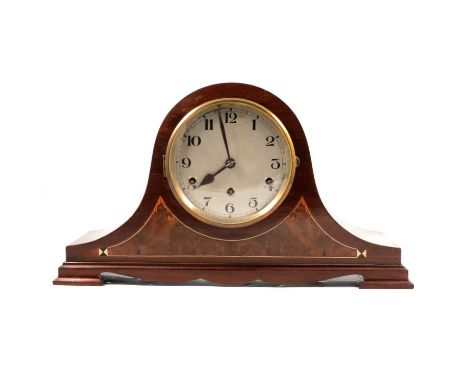 French anniversary clock, brass movement with pierced Arabic dial, cylinder movement striking on a bell, signed R&amp;C, Fran