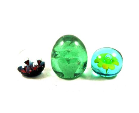 Ten glass paperweights, including a Victorian dumpy weight, 11cm, another smaller, Caithness, etc.Qty: 10