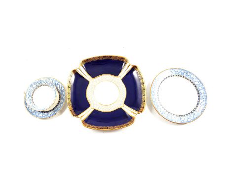 Spode Copeland China bone china teaset, Bleu de Roi and gilt decoration; Crown Staffordshire tea set, Renaissance Border patt