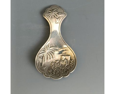 A caddy spoon, with a chased bowl 