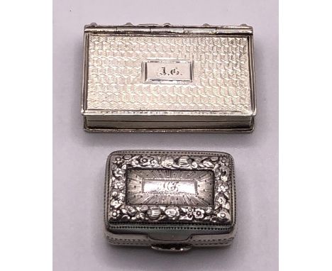 A William IV silver vinaigrette, in the form of a book, with engine turned decoration, initialled, Taylor & Penny, Birmingham