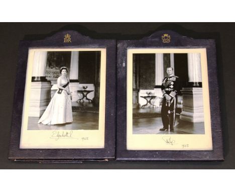 A black and white photograph of Her Majesty The Queen by Anthony Buckley signed (probably autopen) "Elizabeth R" and dated 19
