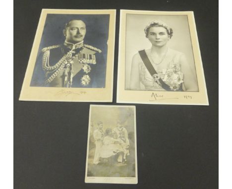 An unframed W & D Downey photographic card dated 1904 depicting the Royal children and inscribed verso "With best wishes from