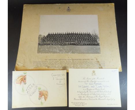 A quantity of various Royal ephemera to include various invitations including Invitation to Windsor Castle prior to the Marri