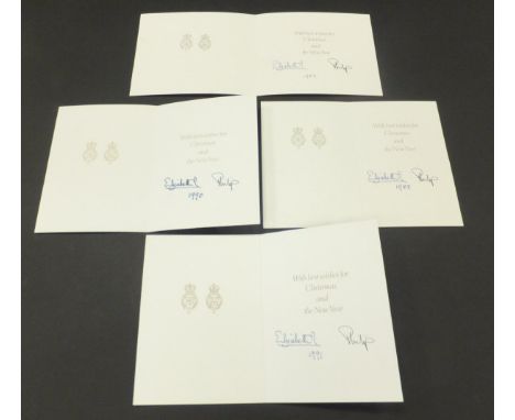 A Christmas card from Her Majesty The Queen and Prince Philip depicting The Queen with babe in arms and The Queen Mother 1988