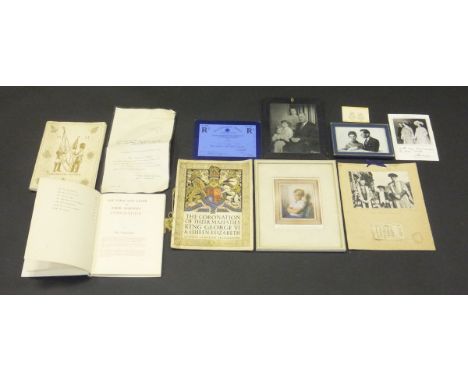 A collection of various Royal ephemera including photographic study by Baron of Henry Duke of Gloucester with children, signe