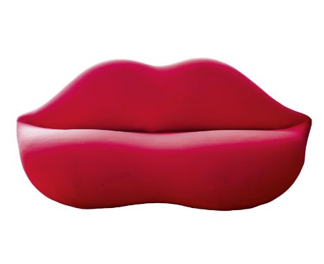 Designer-Sofa "Bocca" Gufram, Italien, 2. H. 20. Jh. Lippensofa, Hommage an Salvatore Dalis Sofa in der Installation "Mae Wes