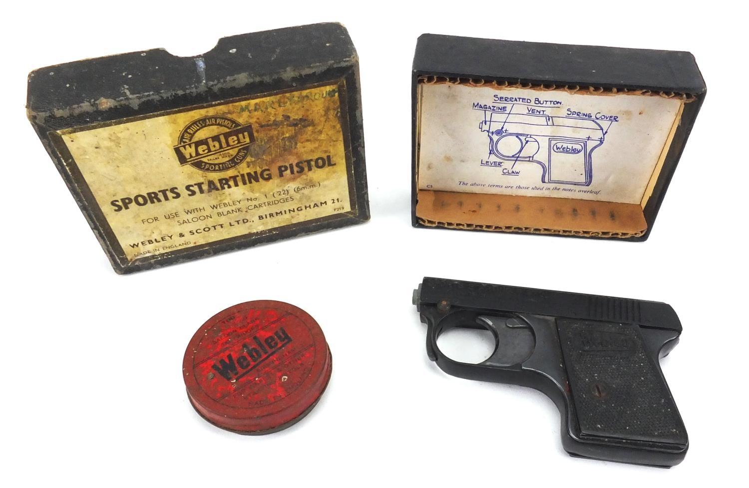 ley & Scott .22 sports starting pistol with pellets and box