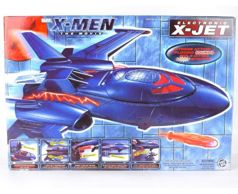 MARVEL; a boxed 'X-Men The Movie Electronic X-Jet', made by Toy Biz, with 'exploding sounds and exciting light effects'.Condi