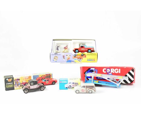 CORGI; five diecast vehicles, comprising 'Chipperfield's Circus Land Rover, Public Address and Clowns 07202', 'Ferrari Berlin