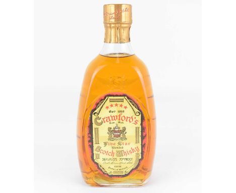 WHISKY; Crawford's Five Star Blended Scotch Whisky, 26 2/3 fl oz, 70% proof, unopened, no box.