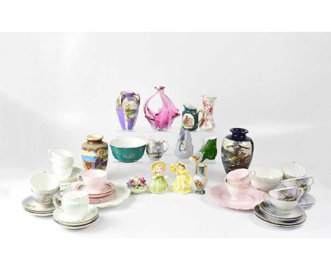 Various part tea services to include Noritake, Florentine China, also a small quantity of further ceramics, including figurin