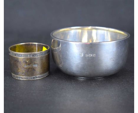 WILLIAM NEALE &amp; SON LTD; a small George V hallmarked silver bowl, height 4.5cm, diameter 9cm, Birmingham 1939, together w