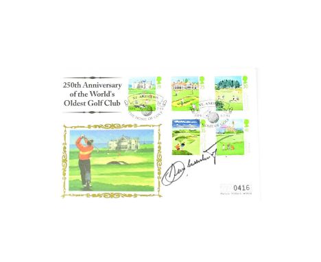 GOLF; a first day cover commemorating St Andrews 250th anniversary, signed to front by Seve Ballesteros.Condition Report: - W