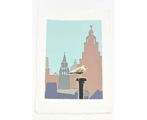 REX EDWARDS; a signed limited edition colour lithograph 'Disappearing Liverpool', signed and dated 1983 lower right, from a l