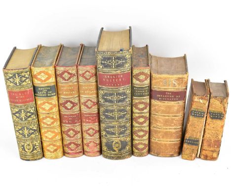 Nine historical account books, comprising 'Lord Macaulay's Essays and Lays of Ancient Rome', authorised edition, Longman's, G