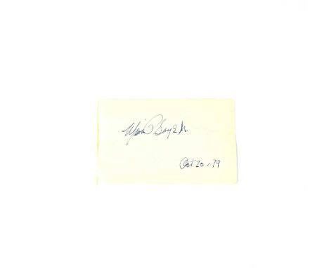 MARVIN GAYE; a torn page from an autograph book bearing the signature Marvin Gaye Oct 20-79.Condition Report: - We have not a