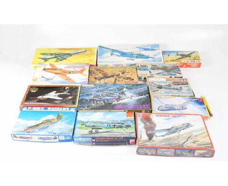 Sixteen mixed and various boxed scale model aeroplane kits, to include a 'Frog Typhoon I.B. Fighter-Bomber', 'an Airfix Short