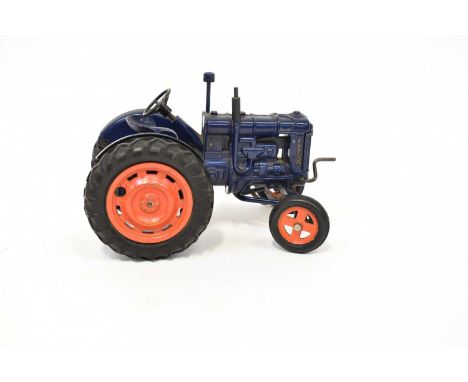 CHAD VALLEY; a 'Fordson Major Tractor', with dark blue diecast body, orange wheels and clockwork mechanism.