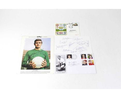 LIVERPOOL FOOTBALL CLUB; various autographs and other football related signatures, three on first edition stamp envelopes, th