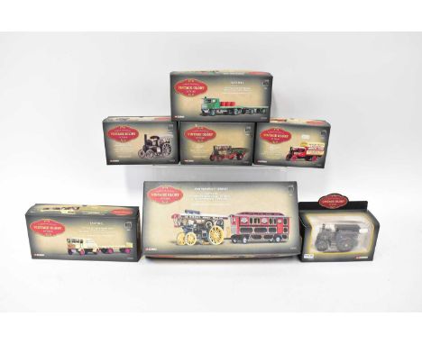 CORGI; seven 'Vintage Glory of Steam Series' diecast model vehicles, comprising '80110 Fowler B6 Showman's Locomotive Onward 
