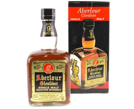 WHISKY; Aberlour Glenlivet Single Malt, Over Nine Years Old, Unblended All Malt Scotch Whisky by Campbell's Distillery, Glasg