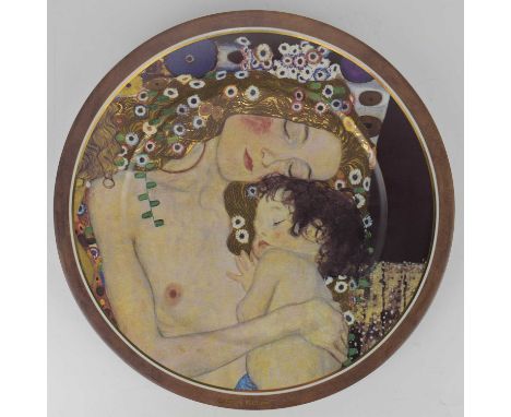 GOEBEL, ARTIS ORBIS; a limited edition Gustav Klimt large wall plate, no.352/1000, diameter 32cm.