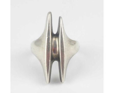 GEORG JENSEN; a Henning Koppel designed silver ring no.126, size P.