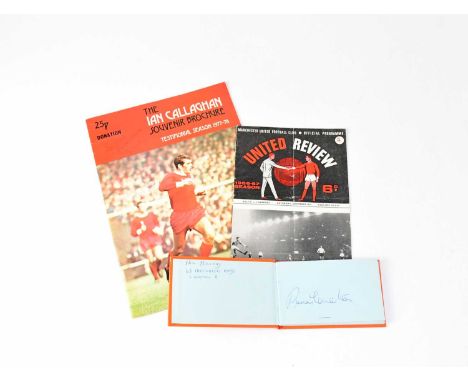 LIVERPOOL FC; an autograph album containing various footballers' signatures, to include Matt Busby, Bob Paisley, Alan Hansen,