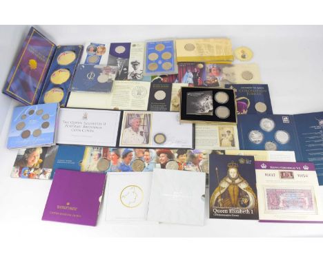 Various Royal Mint and other Royal commemorative coin sets to include a '1947-2007 Diamond Wedding Coin Collection', a Queen 