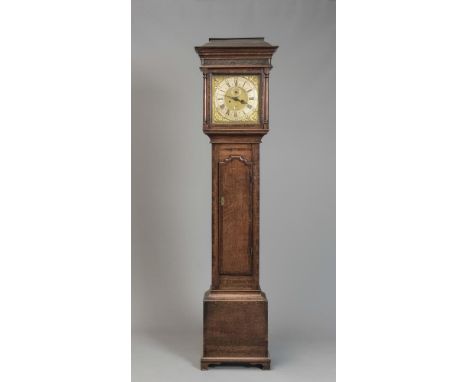 AN OAK LONGCASE CLOCK by Joseph Smith, Chester, the eight day movement with anchor escapement striking on a bell, 12" square 