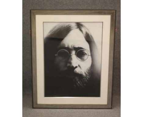 ANTHONY ORME (b.1945), Portrait of John Lennon, pastel, signed, 43" x 32", silvered wood frame (subject to Artists Resale Rig