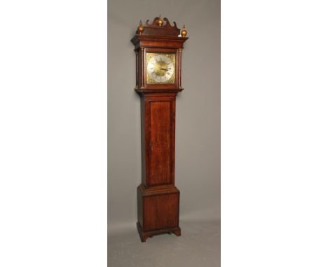 AN OAK LONGCASE CLOCK by James Pike, Newton Abbot, the thirty hour movement with anchor escapement and outside count wheel st