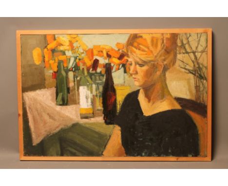 GERALD FRENCH (1927-2001), Portrait of a Young Woman, oil on board, unsigned, label for Trustees of Gerald French verso, 24" 