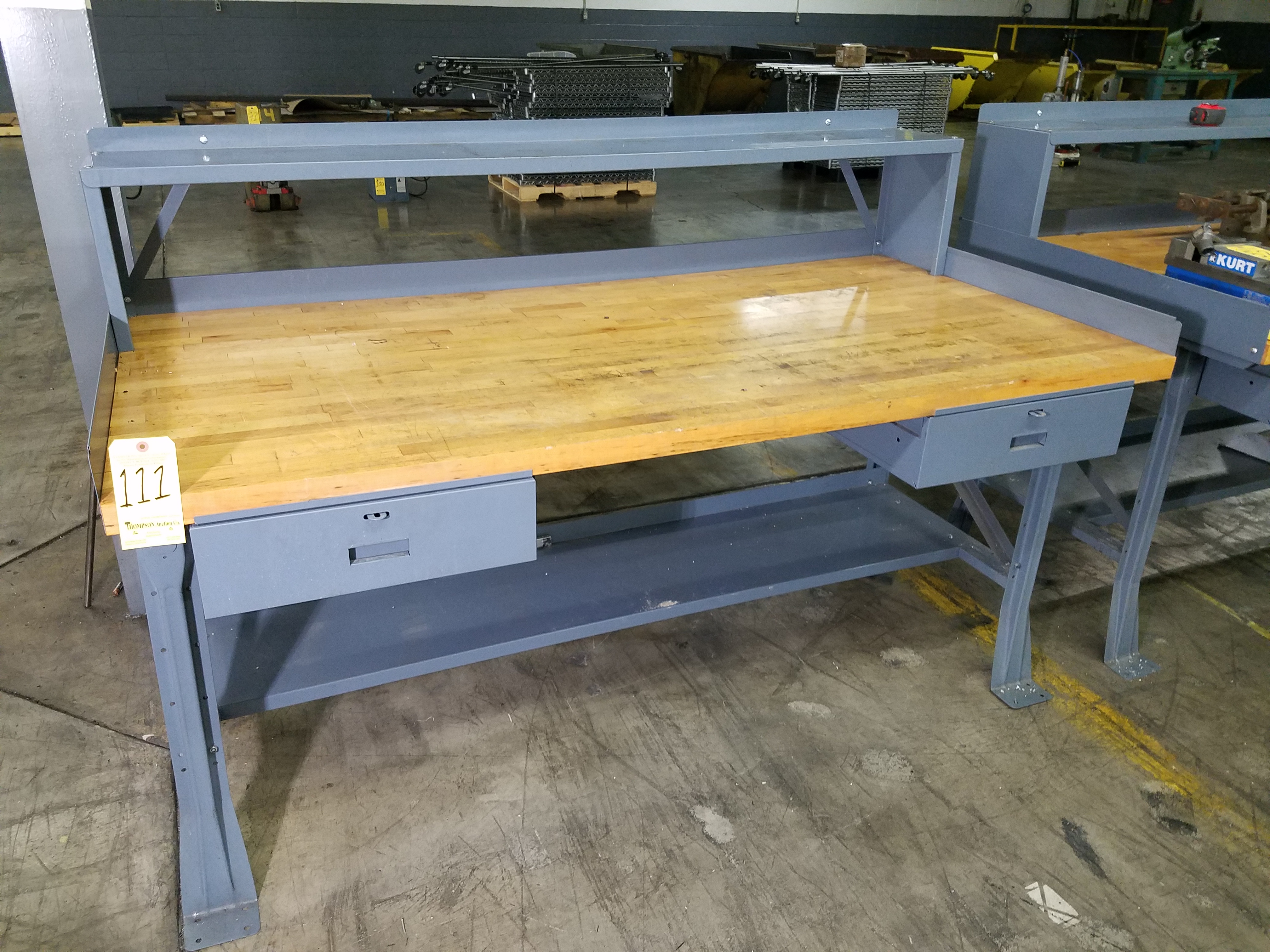 Butcher Block Top Work Bench, 36 In. X 72 In., with Drawers