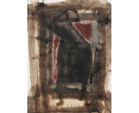 Steffen Volmer (1955 Dresden -  lebt in Chemnitz)Set aus zwei Arbeiten. 1993 bzw. 1995. Je Mischtechnik und Papiercollage auf