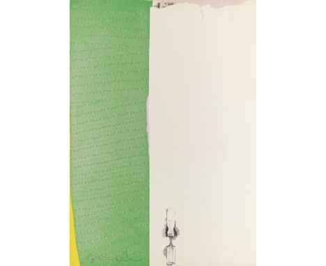 Pop Art Jim Dine (1935 Cincinnati/Ohio -  lebt in London)Calico. 1965. Farbserigraphie auf weißem Karton. 101,6 x 76,2 cm. Si