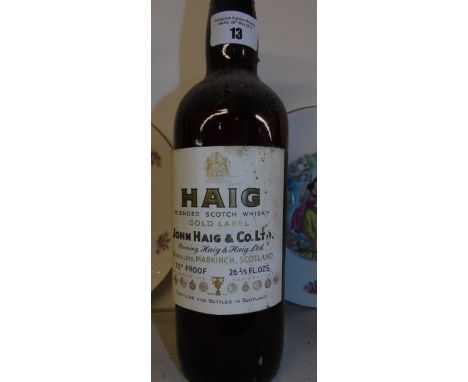 Haig Gold Label Blended Scotch Whisky. Distilled by Markinch in Scotland. Spring Cap, 1960's.