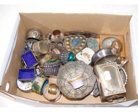 A box of collectable trinket boxes, etc. 