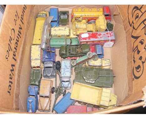 A quantity of vintage Dinky toys including dumper truck