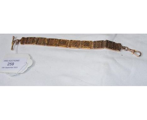 A 9ct gold heavy gate bracelet