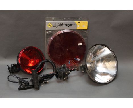 Light Force roof mounted lamp and red filter, and gun mounted lamp with red filter. 