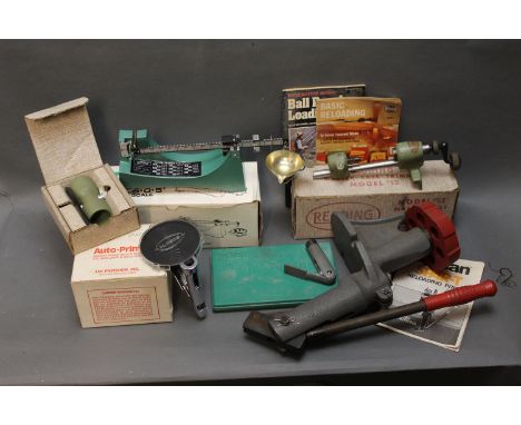 Quantity of re-loading equipment, to include Lyman re-loading press, Redding case trimmer and powder trickler, Lee auto prime