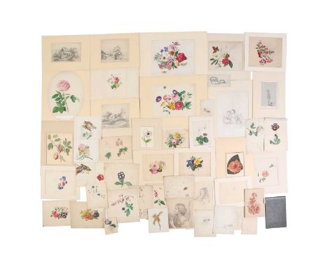 'The Stannard Folder', a large collection of watercolour and pencil sketches, studies and exercise pieces, predominantly attr