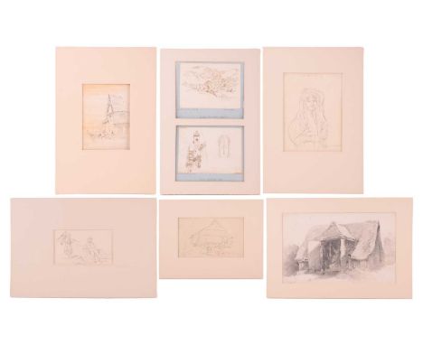 Paul Sandby Munn (1773-1845), 'Old Cottage, Ambleside', pencil sketch on paper, signed and dated 1809, 11.5 cm x 18.5 cm, tog