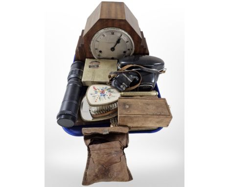 An Art Deco walnut mantel clock retailed by Northern Goldsmiths, Defay S=300 mm lense, Pentax SV camera, Vista Screen 3d view