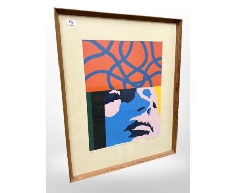 Danish School : Abstract lithograph, signed in pencil, 60 cm x 73 cm.